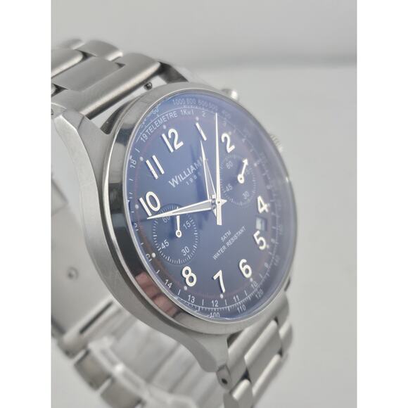 William L Mens Quartz Watch Multifunction Royal Blue Dial Mint Condition New! - Picture 3 of 14